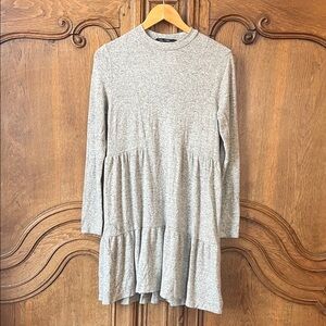 Vero Moda Heather Gray Tiered Knit Dress